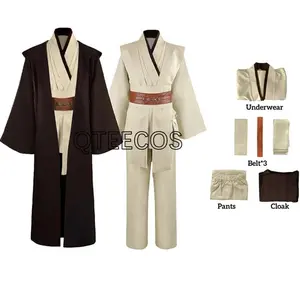 Obi Wan Cosplay Costume Robe Adult Male Jedi Knight Costumes Hooded Uniform Set Halloween Cloak Outfits For Men