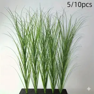 5/10pcs Artificial Grass Plants, Fake Bushes & Flowers, Ice Grass Decorations, Home Indoor Outdoor Office Garden Artifacts