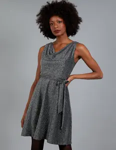 Silver Glitter Party Dress – Glamorous Eveningwear for Women