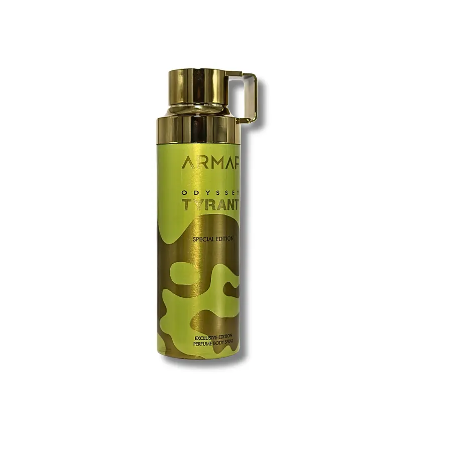 Armaf Odyssey Tyrant Men's Body Perfume Spray - 200ml/6.8 fl.oz 180g, Longwear Amber Woody Fragrance with Woody Musk, Fresh Spicy, Contains Alcohol, for Adults (Beauty & Personal Care, Bath & Body Care, Deodorants & Antiperspirants)