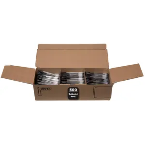 BIC Cristal Xtra Smooth Black Ballpoint Pens, Medium Point (1.0mm), 500-Count Pack of Bulk Pens, World's No. 1 Ball Pen