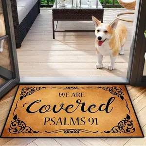 Letter & Paw Pattern Door Mat, Non-slip Floor Mat, Indoor & Outdoor Entrance Mat, Home Decor, Photography Props, Outdoor Decor, Home Decor Rugs
