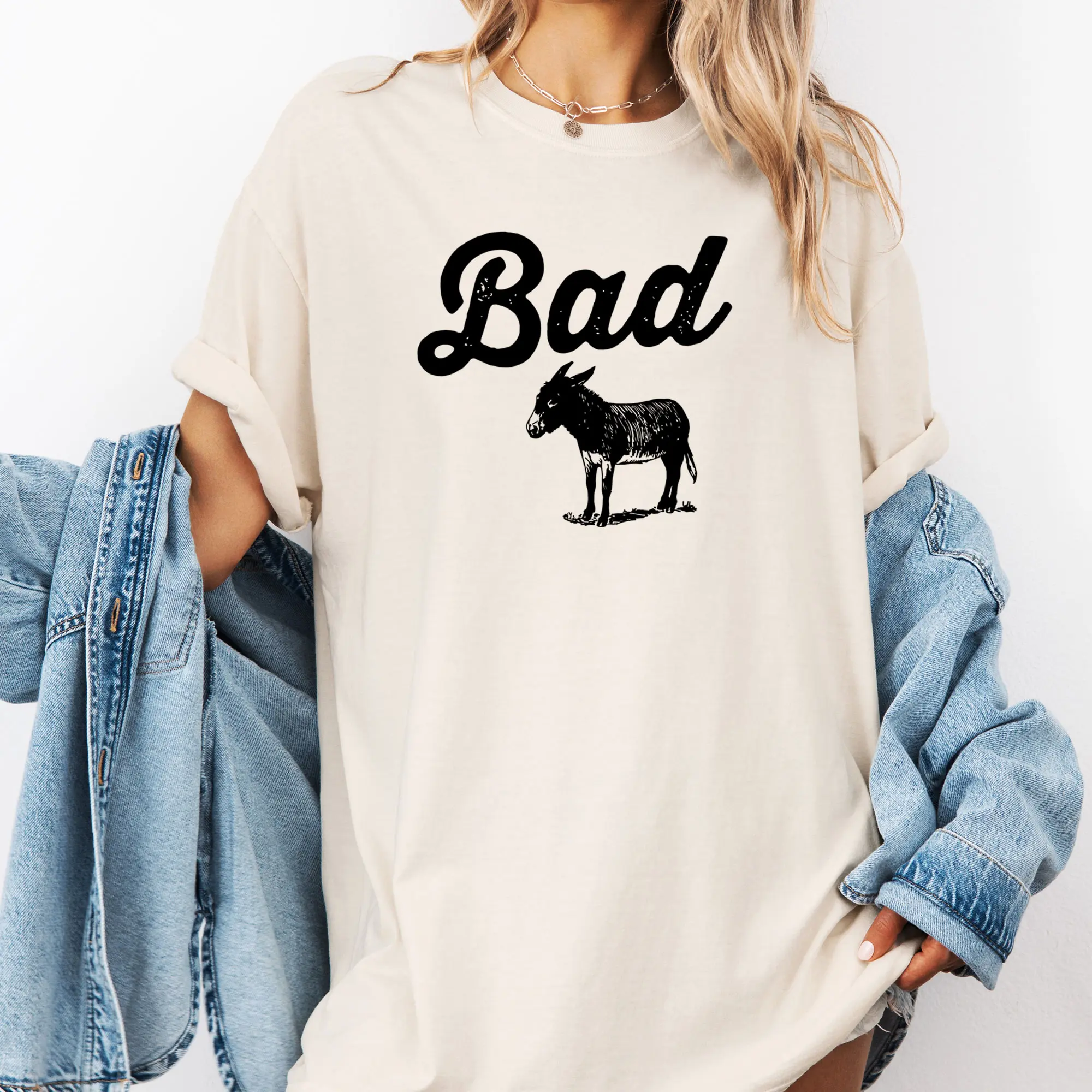 Bad Donkey DTF Comfort Colors, Graphic T-Shirt, Womenswear, Soft Fabric