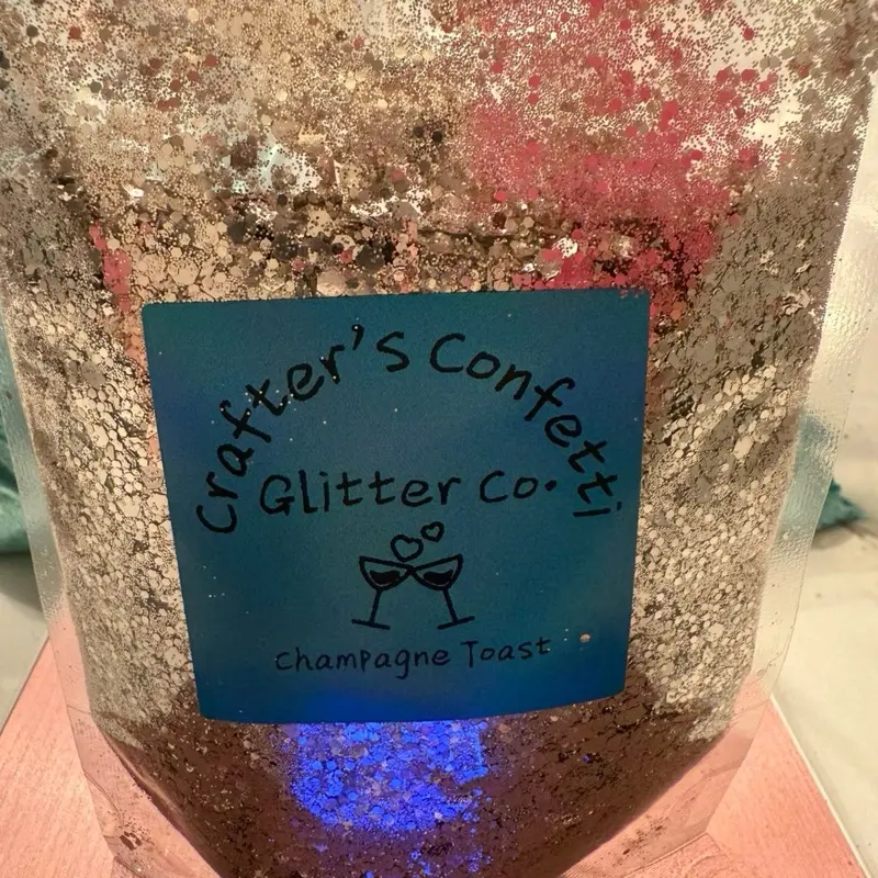 Crafter's Confetti “Champagne Toast” Chunky Glitter 2oz High Sparkle Polyester Material Solvent Resistant for Nail Art & Tumblers