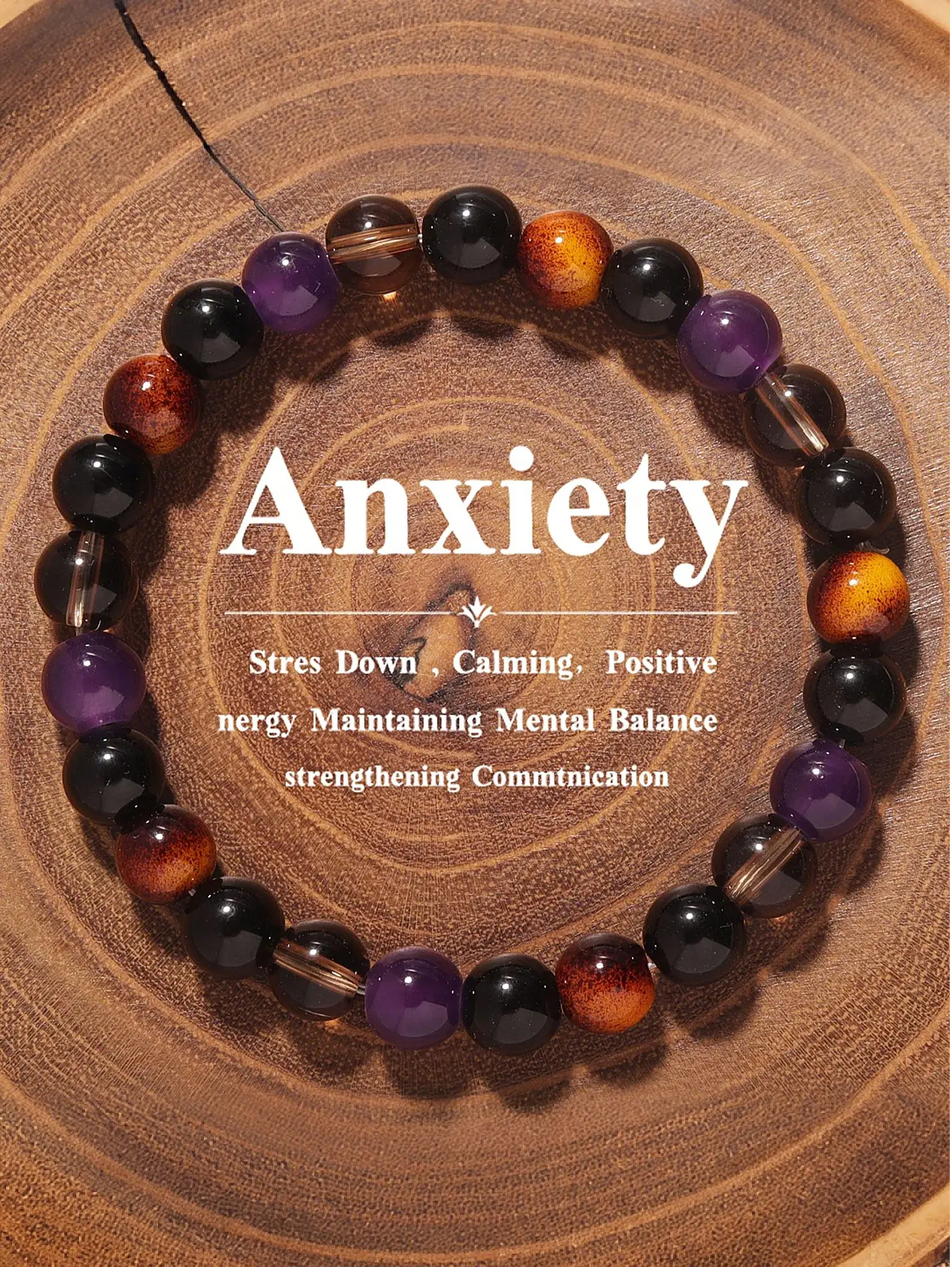 Healing Crystal Beaded Bracelets, Elastic Cord Chakra Jewelry, Bohemian Style Gift for Women/men, Anxiety Relief Fashion Accessory