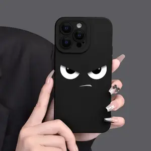 Cartoon Angry Face Pattern Phone Case, Cute Decorative Phone Protector Cover, All-inclusive Phone Cases Compatible with iPhone 11 12 13 14 15 16 17Pro Max