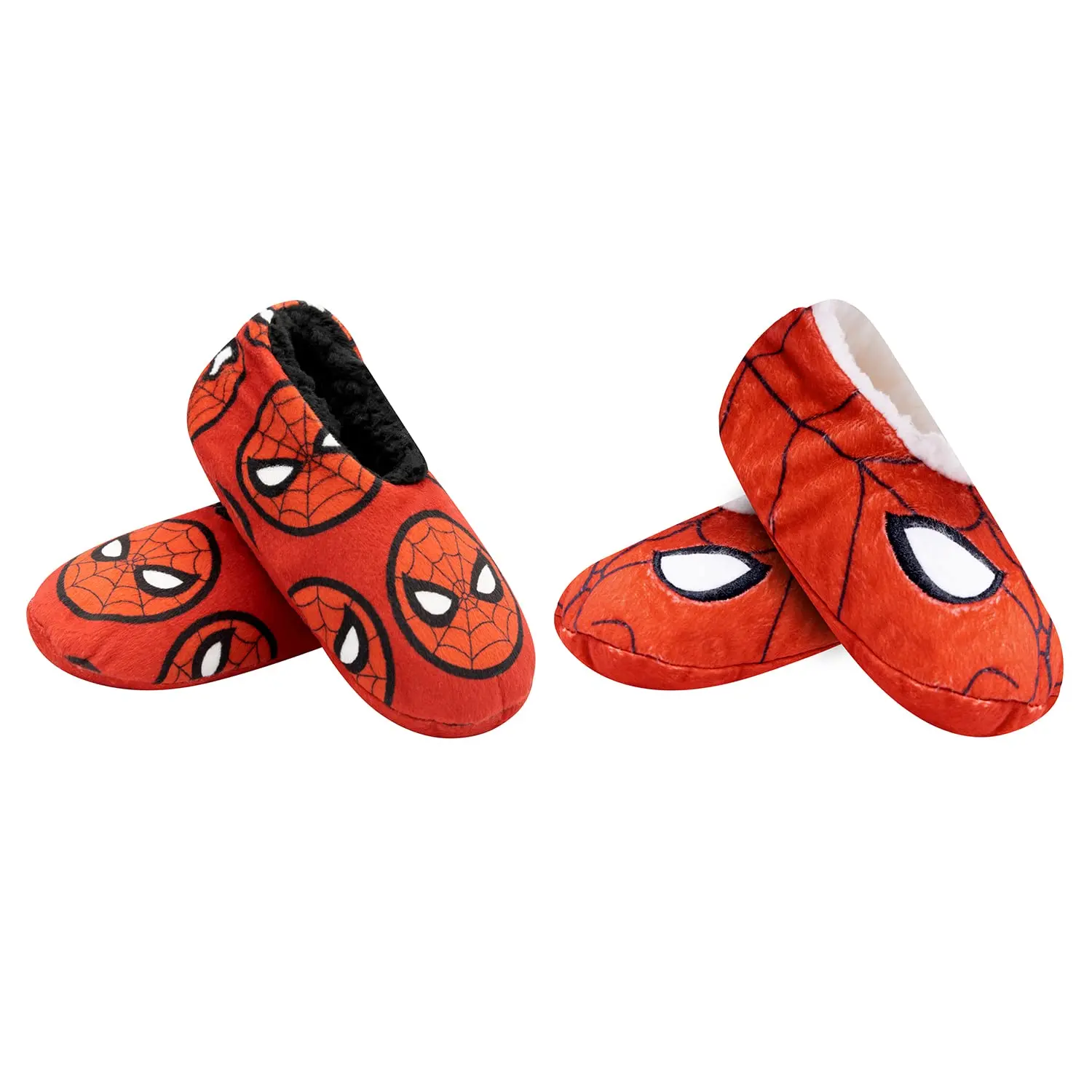 Marvel Boy's Clothes: Plush Slipper Socks with Spiderman Figure, Amazing to Wear for Toddler, Fuzzy Babba 2-Pack for Indoor Use, Ages 2 - 4 Years, Graphic