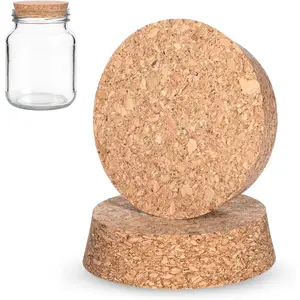 2 count Cork Bottle Stoppers, 3 x 2.76 x 0.78 Inch Tapered Cork  Soft  Replacement Corks Plugs for Jars, Glass Bottles, Arts, DIY Crafts