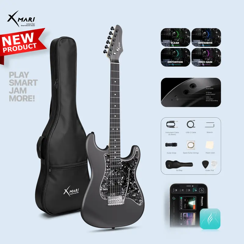 ギター Enya Xmari Smart guitar built in effects Xmari Unisex Modern Smart Electric Guitar - DSP Effects, No Built