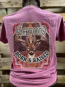 Backwoods Born & Raised Deer Comfort Colors Unisex Bright T Shirt