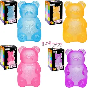 1/4 counts Gummy Bear - Sensory Play Fidget Toy with Jelly-Like Filling, Squeeze Toys, Stress Toys, Stress Relief Toys, Fidget Toy, Birthday Gifts, Gift Bag Stuffing