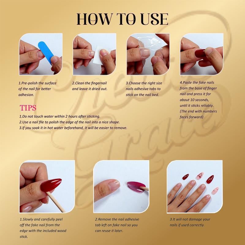 Create Grace French Paris Square Collection hand drawn 10PCS Handmade PressOn Nails REUSABLE Gel/Acrylic  2025