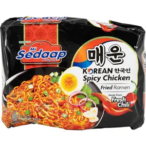 Mi Sedaap Korean Instant Noodle Duo (Spicy Chicken / Cheese Buldak Flavors) – Bold Korean-Style Stir Noodle Packs (15.3 oz & 15.15 oz)