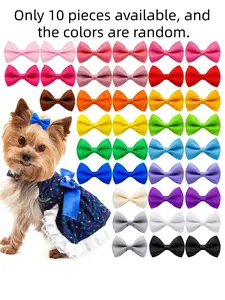 Cute Bowknot Hair Clips for Pets, Pure Color Butterfly Knots for Dogs & Cats, Fashionable Animal Grooming Accessories Puppy