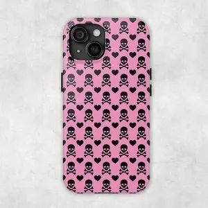 Blue Skully |   Skull N Crossbones Y2K Emo Goth Aesthetic Tough Phone Case | Phone Case Suitable for IPhone