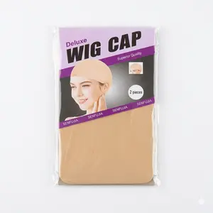 2 Pieces Light Brown Stocking Wig Caps Stretchy Nylon Wig Caps for Women