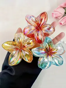 Colorful Flower Design Hair Claws, Flower Hair Clips, Fashionable Hair Accessories for Women & Girls, Cute Lovely Hairwear for Daily Used