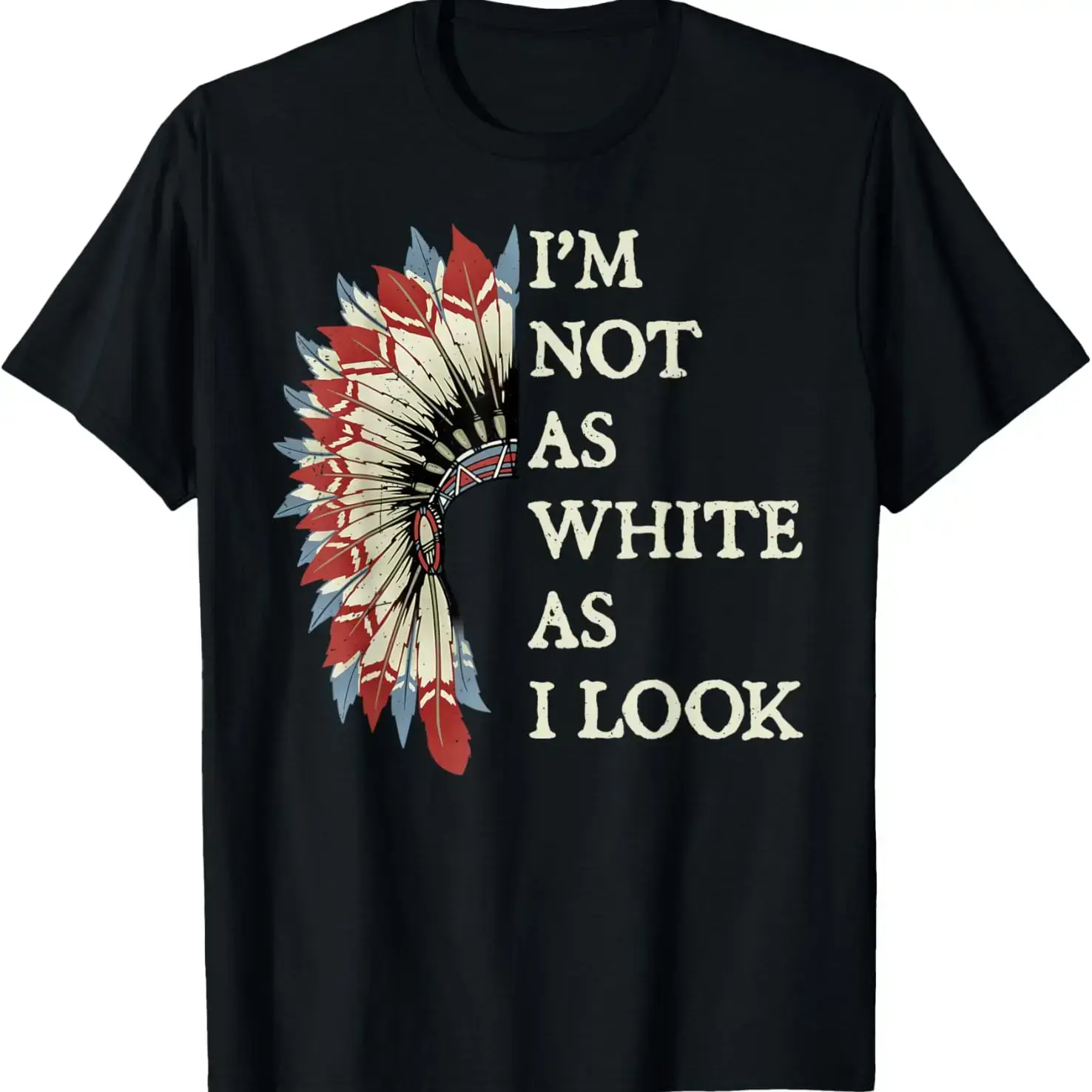 Men's 100% Cotton Short-Sleeve Round Neck Casual Fit Printed T-Shirt - Native American Indian Day Pride Statement Tee, Shortsleeve
