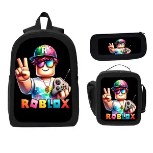 3pcs backpack Roblox BoyTravel bag Luggage bag Computer backpack set Backpack Perfect choice for travel Back to season Wear-resistant large capacity bag Multifunctional pencil case Wide shoulder strap