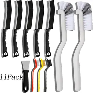 11 Pack Hard Bristle Crevice Kitchen Cleaning Brush,Cleaning Supplies,Practical and Durable,for Kitchen, Bathroom, Corner, Sink, Cup