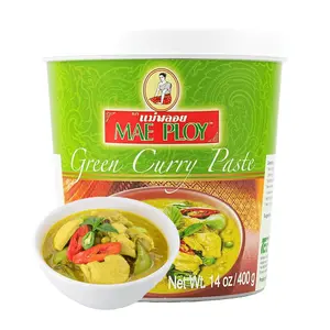MAE PLOY Green Curry Paste 400g - Authentic Thai Curry Sauce for Chicken & Vegetables