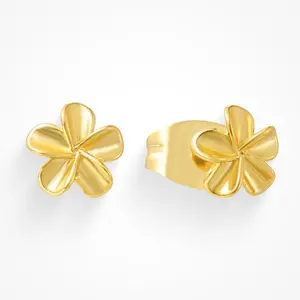 EVRY JEWELS Gold or Silver Plated Women's Hibiscus Earrings
