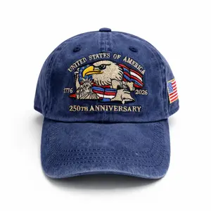 USA 250th Anniversary Eagle Embroidered Cap| Vintage Patriotic| Patriotic USA Flag Patch Hat for Men Women Outdoor Casual Cap