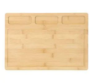 MegaChef 3pc Bamboo Cutting, Prep and Serving Boards