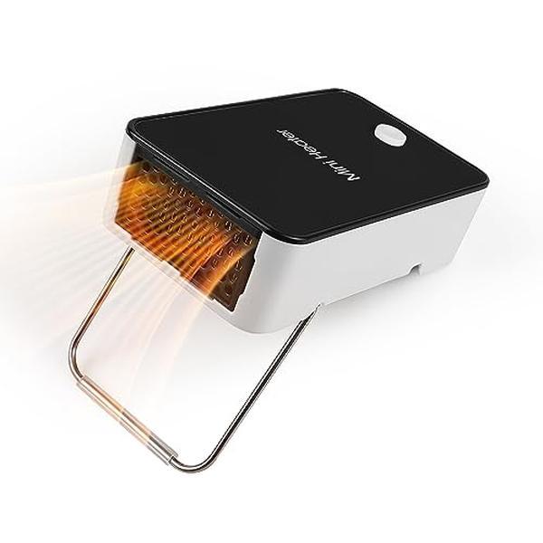 Joytutus Mini Portable Heater Fan - Adjustable Heating Temperature, Handheld Compact Warm Air Blower for Car & Desktop Use, Easy to Operate & Store Cordless Travel Warmer