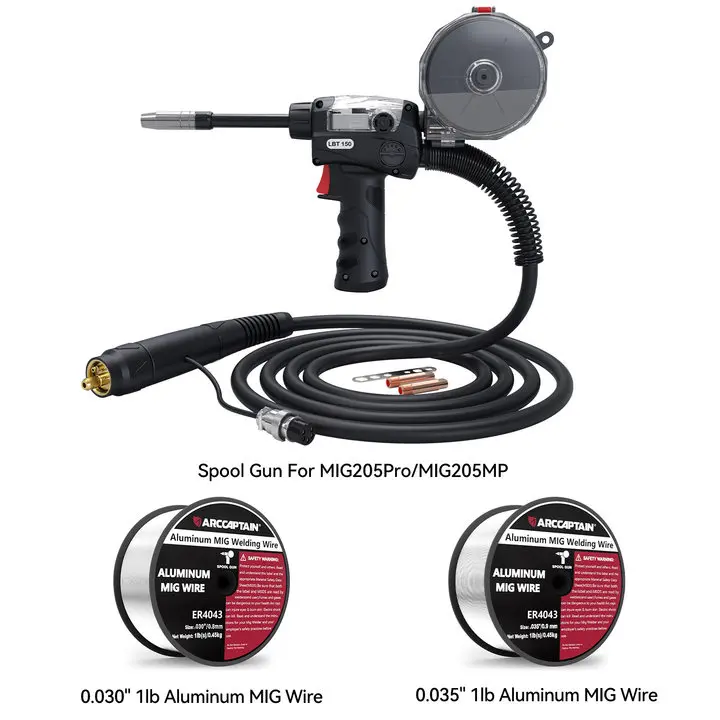 Arccaptain 5-Pin Spool Gun with 2 Aluminum Wires