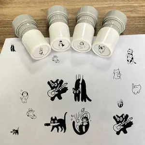 Cat Stamp Teacher Encouragement Student Recognition Postage Seal, Fun Emoji Motivational Reward for Classroom Active Learning, Whimsical Ink Self-Inking Stamps
