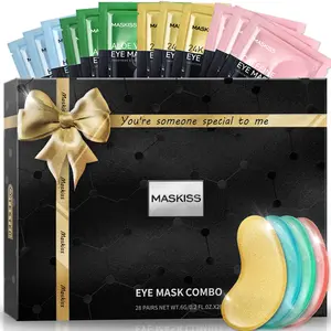 Maskiss 24k patches,Gold Eye Mask(50pairs) Gift Kit for dark circles and puffiness,Natural Collagen Eye Gels Patches,Hydrating Aloe Vera Hydrate