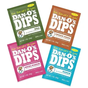 Dan-O’s Dips Variety Pack (4 Pack) – Ranch, Mexi-Ranch, French Onion & Dill Dip Mixes – All-Natural Seasoning Packets – Just Add Sour Cream or Greek Yogurt – No Artificial Ingredients