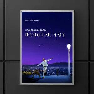 Project Hail Mary La La Land Inspired Poster, Ryan Gosling & Rocky Wall Art, Sci-Fi Romance Style Movie Art, Home Decor, UNFRAMED