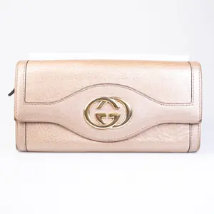 Pre-owned GUCCI Leather Small Leather Goods GG Interlocking GG Metallic G26040514