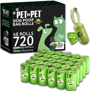 Pet N Pet Premium Unscented Dog Poop Bags with Dispenser - 720 Count, Extra Thick and 41% Plant-Based