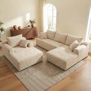 Oversized Chaise Modular sofa, modern split-style sofa bed with extra-large plush velvet cushions - deep-seat sleeping option, reading chair, and cloud lounge area suitable for living rooms, apartments, or bedrooms.No assembly required, free to combine.