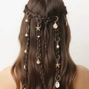 24pcs Bohemian Shell & Starfish Hair Accessory Set with Faux Pearls | Trendy Elegant Hair Ornaments for Women, Versatile for Everyday Wear