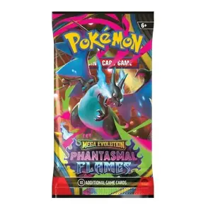Pokemon Mega Evolution Phantasmal Flames Booster Pack - 10 Game Cards for Ages 6+ - Ideal for Collectors & Enthusiasts - Ready to Unbox & Play
