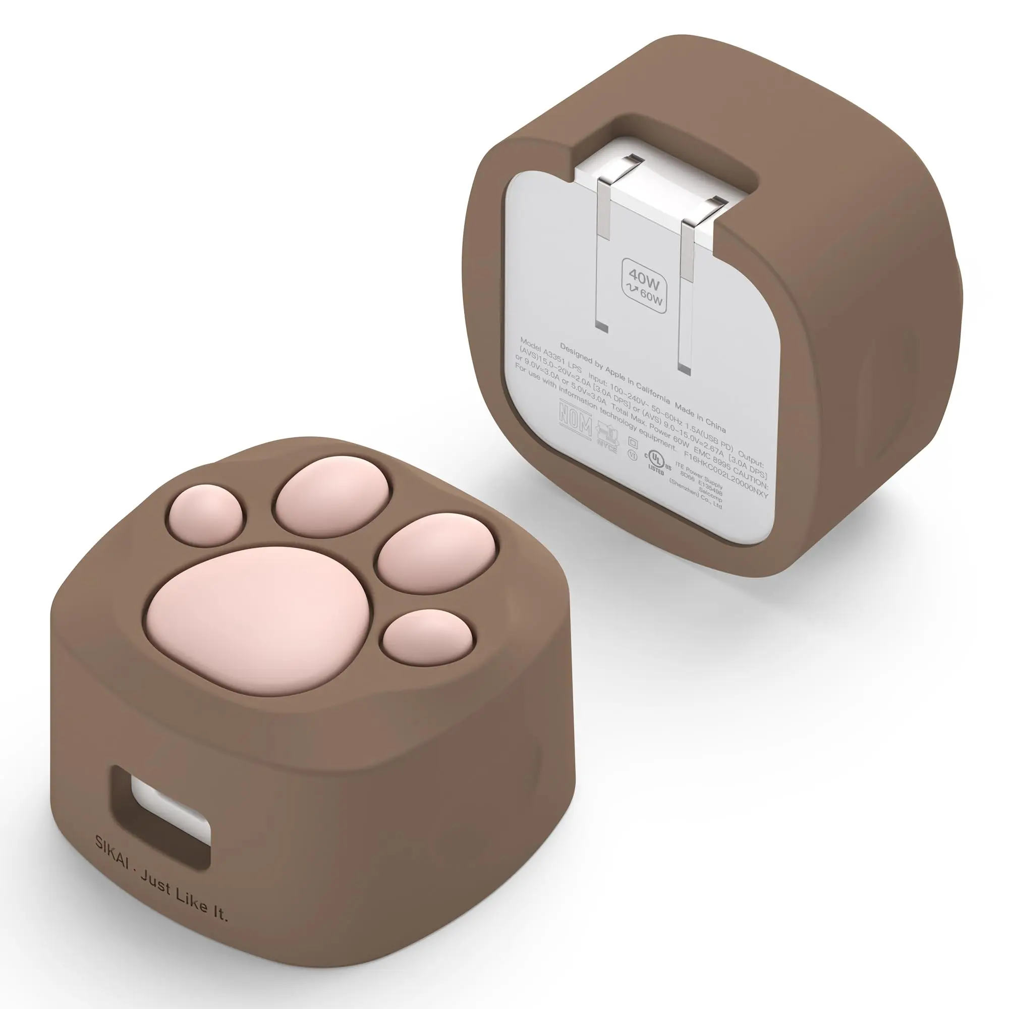 Protective Case Compatible 40W USB-C Power Adapter, Cute Silicone Charger Cover Anti-Scratch Shockproof