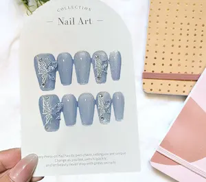 short nail |handpainted cute designs | short nails | fake nails |Handmade | high quality Press on nails 10 pcs|reusable nails|nail art|nail charm|handmade press ons | with Jelly Glues & Nail File for Women