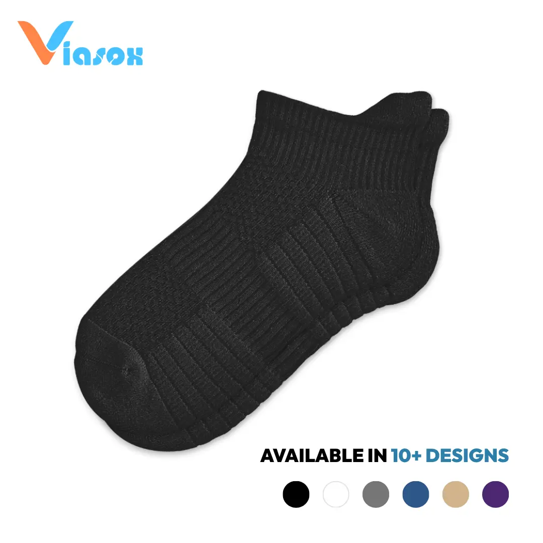 Unisex Ankle Compression Socks - Viasox 14 mmHg Uniform Compression, Bamboo Blend, Seamless, Supportive, Gentle, Moisture-Wicking, Improved Circulation, Foot Pain Relief, Less Foot Fatigue, All-Day Comfort for Exercise, Travel