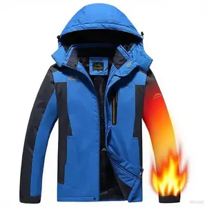 Men's Winter Ski Jacket - Fleece-Lined Waterproof Windproof Hooded Coat (Outdoor Sports/Skiing)
