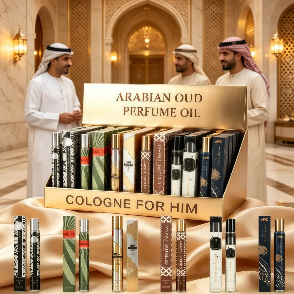 6-Pack Arabic Pheromone Cologne Spray for Men, Exotic Oud Musk Fragrance Gift Set, 1.2 Fl Oz Long Lasting Seductive Perfume Pack, Mature Masculine Scent to Attract Women, Romantic Dating
