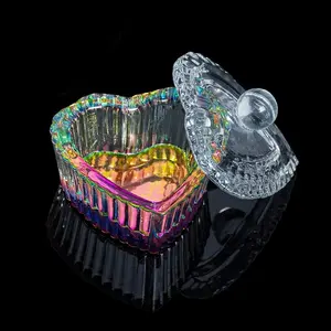 1PCS Nails Tips Art Dappen Dish with Lid Acrylic Liquid Powder Dappen Monomer Dish Glass Crystal Cup Glassware Tools for Professional Use and Home Use
