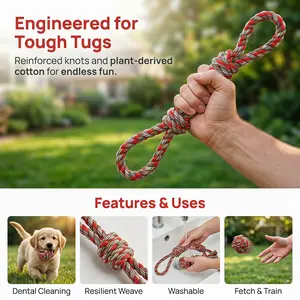 7 Piece Dog Chew Toy Set, Durable Training Interactive Leash Toys, Suitable for All Sizes, Indoor Outdoor Use, Teeth Cleaning