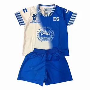 El Salvador Soccer Set Royal Blue & White Unisex Jersey & Shorts