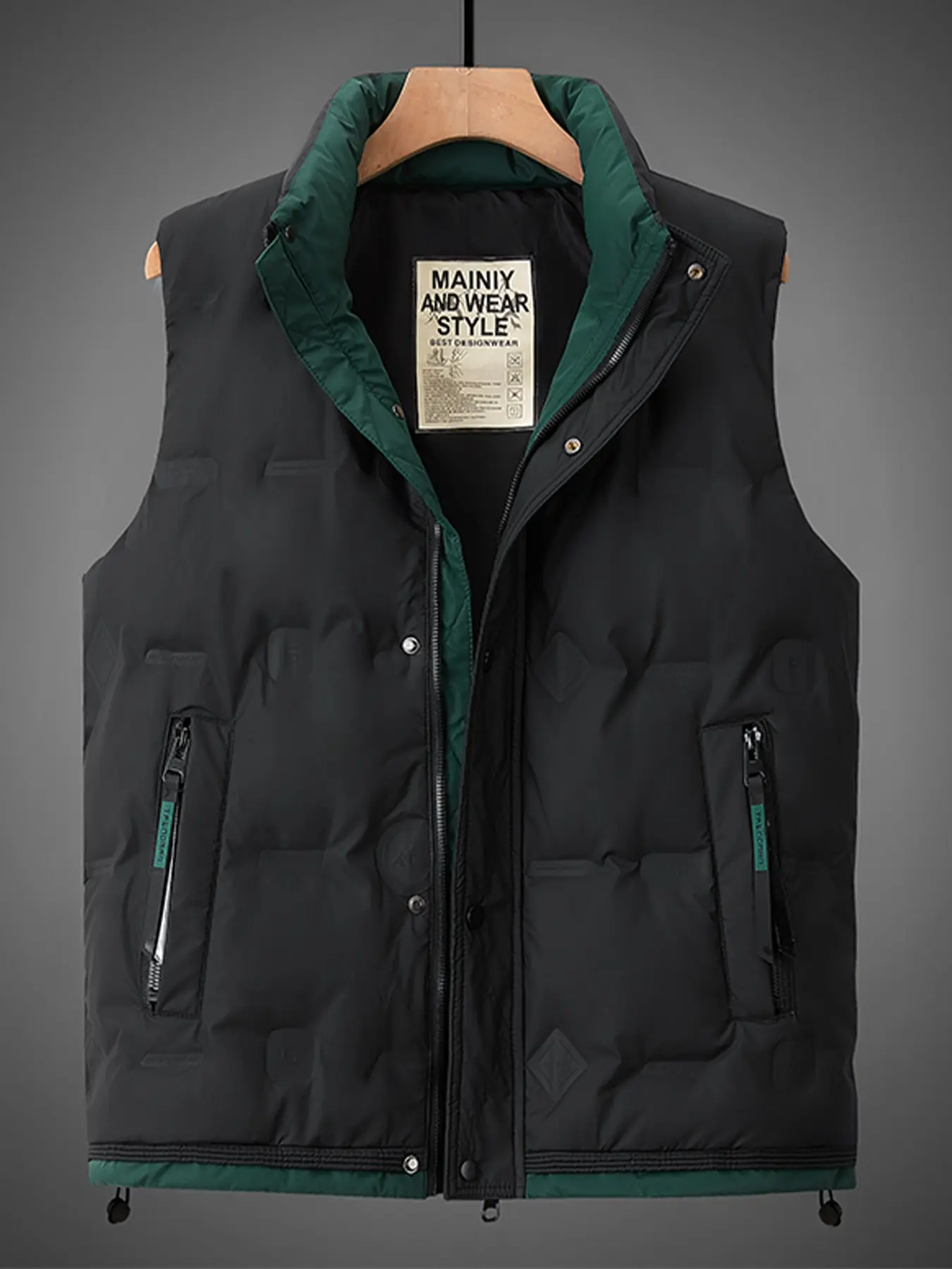 Men's Winter Down Vest Duck Feather Casual Versatile Padded Back Warmer Jacket, Cold Weather Warm Outerwear for Men