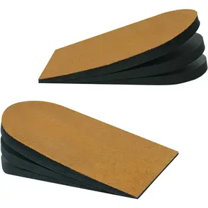 Adjustable Heel Lifts for Footwear, 1/4'' Height Increase Insoles for Achilles Tendonitis, Heel Pain, Men's & Women's Brown Medium 1-Pair Black Soft Insoles
