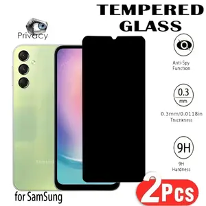 2 Pieces of Tempered Glass Privacy Screen Protector for Samsung Galaxy S26/S26 Plus/S26 Ultra/S25 S24 S23 S22 Ultra S25 S24 S23 S22 Plus FE, Anti-Spy, Anti-Fingerprint, High Clarity, Bubble Free and Anti-Scratch, High...